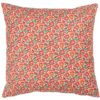 Heritage Garden Floral Print Cushion in Poppy and Primrose