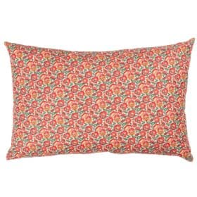 Heritage Garden Floral Print XL Rectangular Cushion in Poppy and Primrose