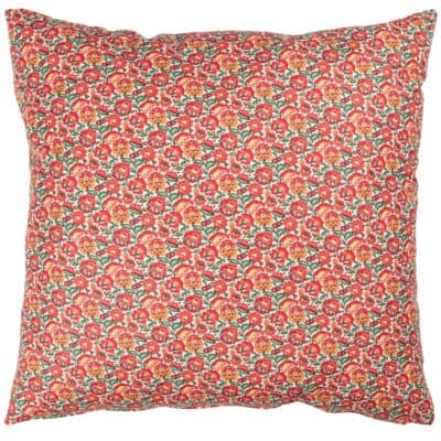 Heritage Garden Floral Print Extra-Large Cushion in Poppy and Primrose