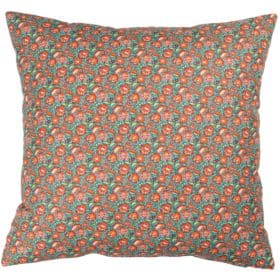 Heritage Garden Floral Print Extra-Large Cushion in Teal and Orange