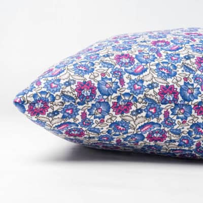 Heritage Garden Floral Print Boudoir Cushion in Bluebell