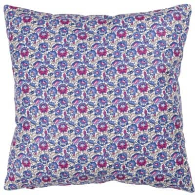 Heritage Garden Floral Print Cushion in Bluebell