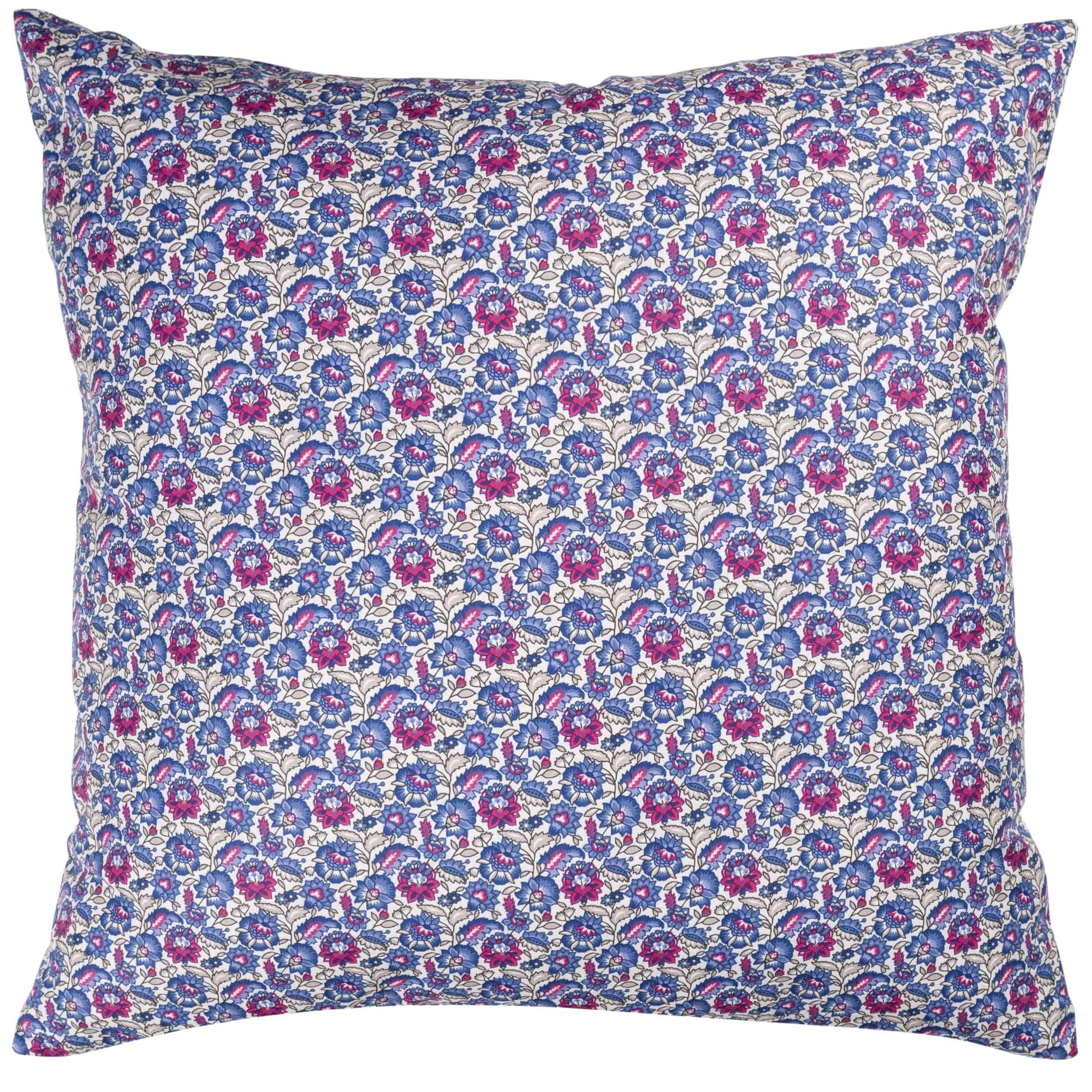 Heritage Garden Floral Print Extra-Large Cushion in Bluebell