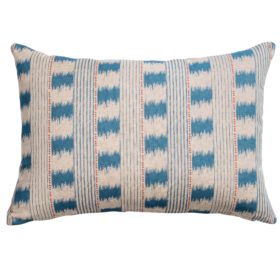 Capri Stripe Boudoir Cushion in Denim Blue