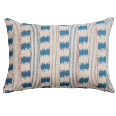 Capri Stripe Boudoir Cushion in Denim Blue