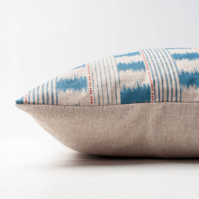 Capri Stripe Cushion in Denim Blue