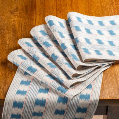 Capri Stripe Table Runner in Denim Blue