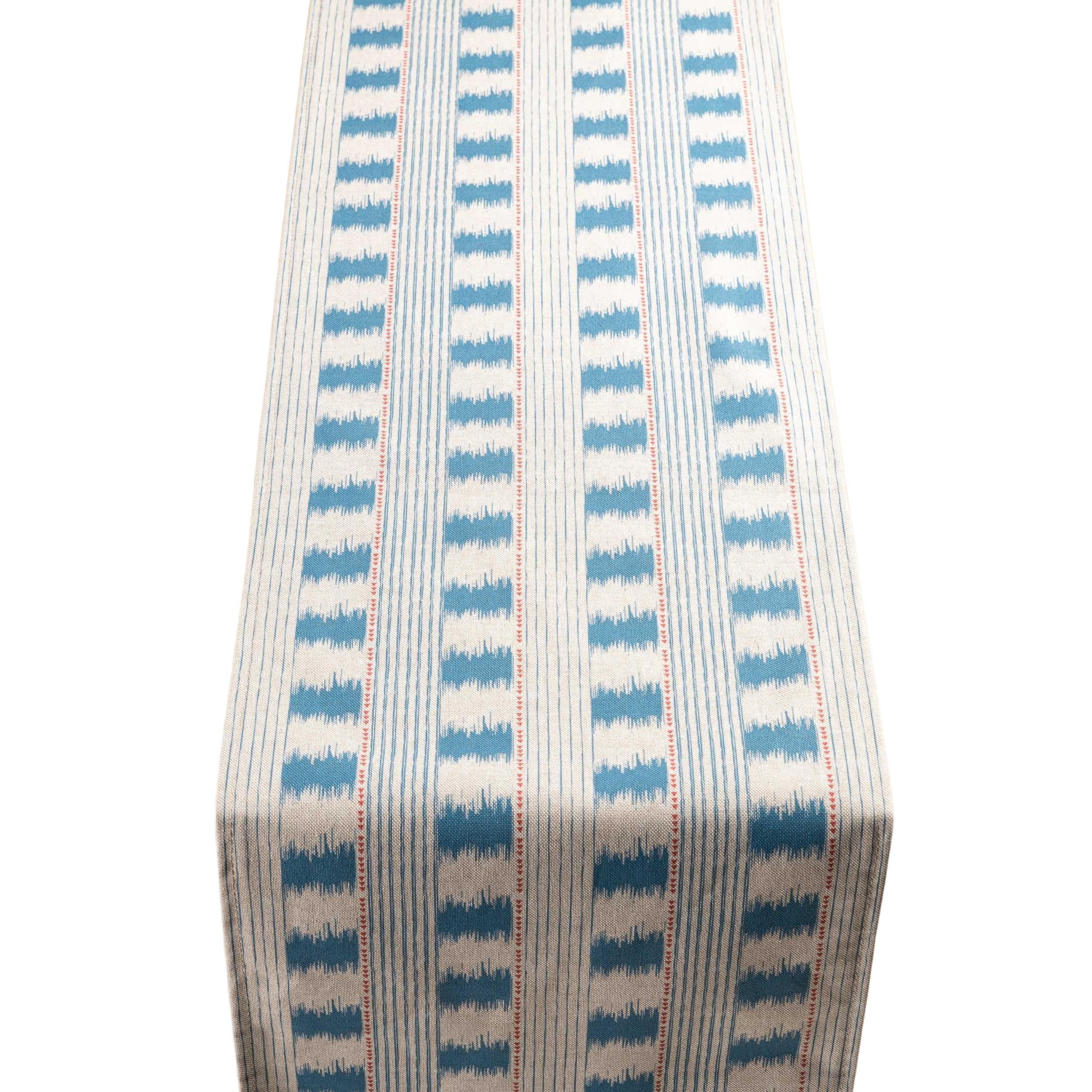 Capri Stripe Table Runner in Denim Blue