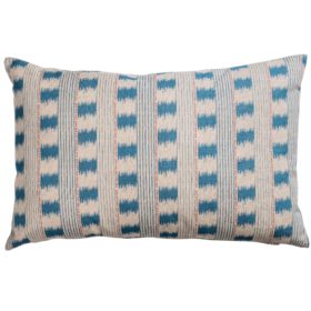 Capri Stripe XL Rectangular Cushion in Denim Blue