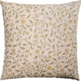Hawthorne Trail Floral Extra-Large Cushion in Olive and Ochre
