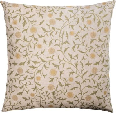 Hawthorne Trail Floral Extra-Large Cushion in Olive and Ochre