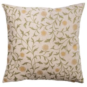 Hawthorne Trail Floral Cushion in Olive and Ochre