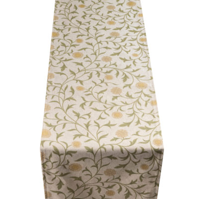 Hawthorne Trail Floral Table Runner in Olive and Ochre