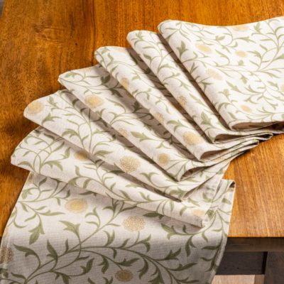 Hawthorne Trail Floral Table Runner in Olive and Ochre