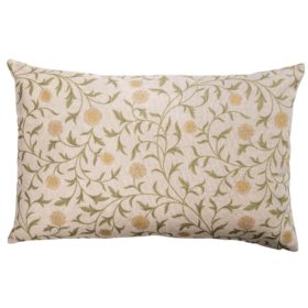 Hawthorne Trail Floral Extra-Large Cushion in Olive and Ochre