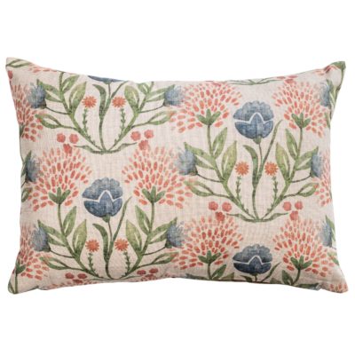 Hedgerow Bouquet Printed Linen-look Boudoir Cushion