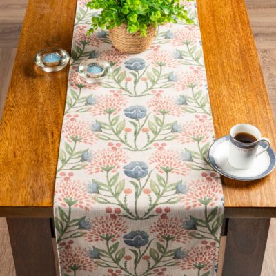 Hedgerow Bouquet Printed Linen-look Table Runner