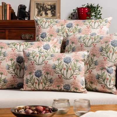 Hedgerow Bouquet Printed Linen-look Extra-Large Cushion
