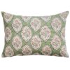 Larkspur Lattice Linen Look Boudoir Cushion in Sage Green