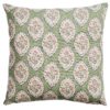 Larkspur Lattice Linen Look Cushion in Sage Green