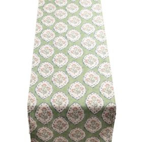 Larkspur Lattice Linen Look Cushion in Sage Green