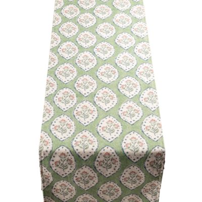 Larkspur Lattice Linen Look Cushion in Sage Green