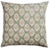 Larkspur Lattice Linen Look Extra-Large Cushion in Sage Green
