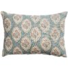 Larkspur Lattice Linen Look Boudoir Cushion in Sky Blue