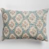 Larkspur Lattice Linen Look Boudoir Cushion in Sky Blue