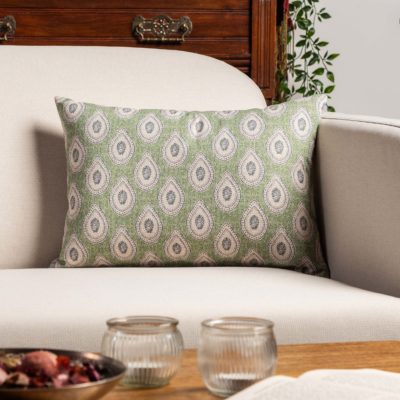 Anika Paisley Boudoir Cushion in Green