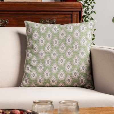 Anika Paisley Cushion in Green
