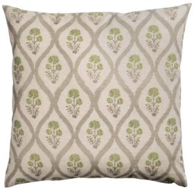 Willowbrook Sprig Brushed Linen Blend Extra-Large Cushion in Soft Sage