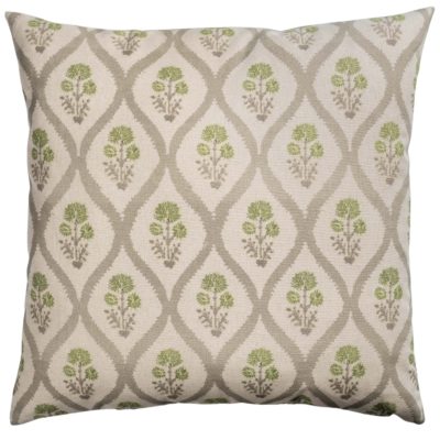 Willowbrook Sprig Brushed Linen Blend Extra-Large Cushion in Soft Sage
