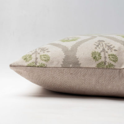Willowbrook Sprig Brushed Linen Blend Extra-Large Cushion in Soft Sage
