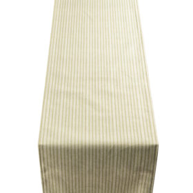 Willowbrook Pinstripe Brushed Linen Blend Table Runner in Soft Sage