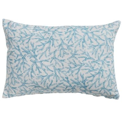 Coral Reef Boudoir Cushion in Duck Egg Blue