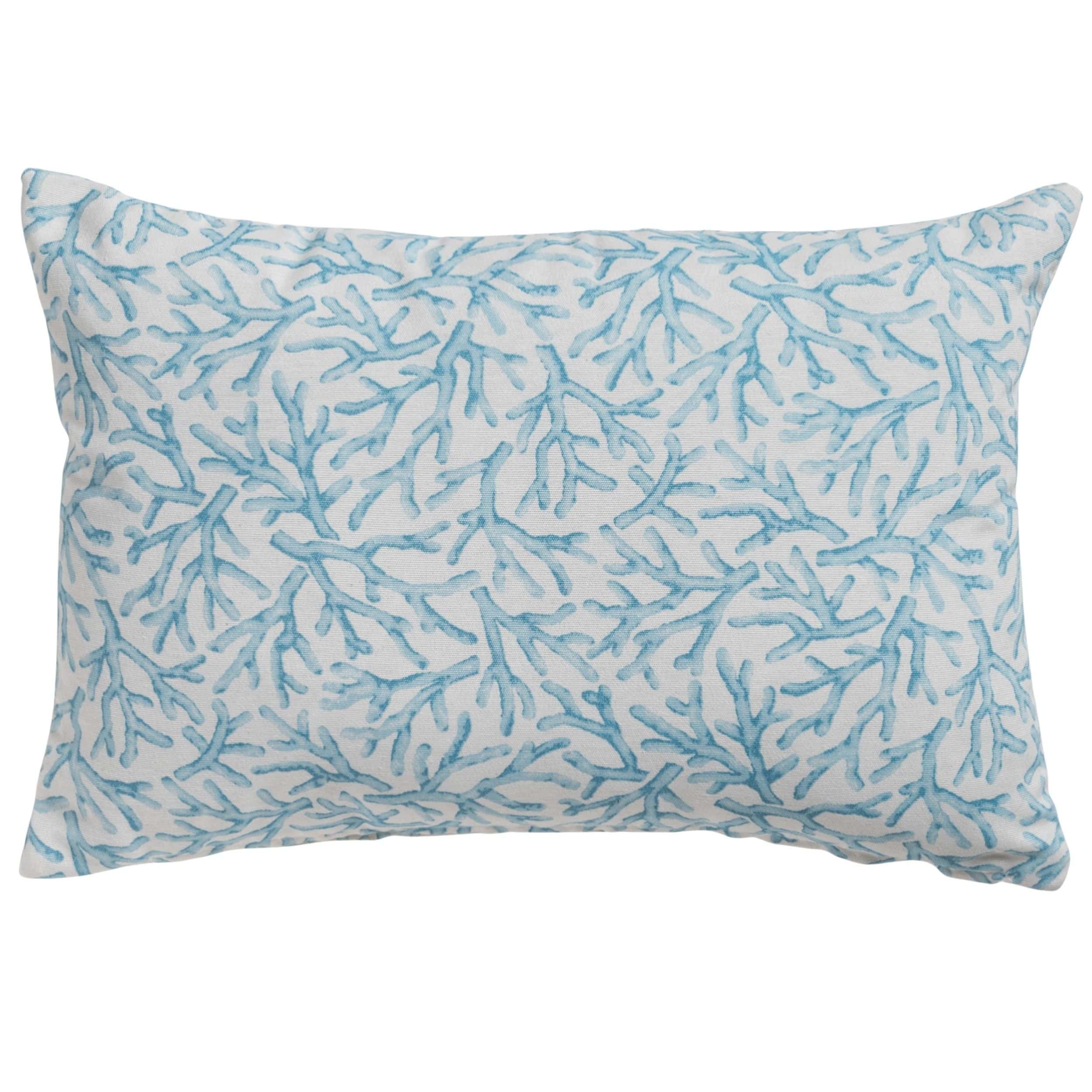 Coral Reef Boudoir Cushion in Duck Egg Blue