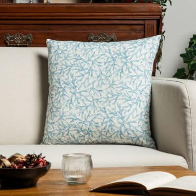 Coral Reef Cushion in Duck Egg Blue