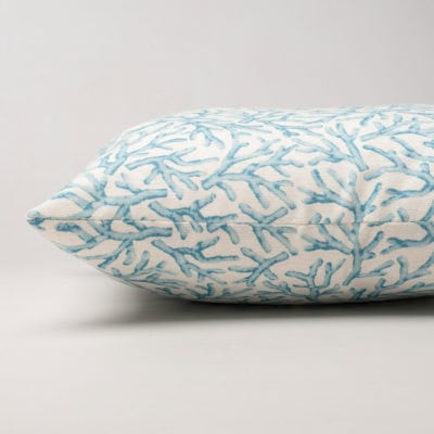 Coral Reef Cushion in Duck Egg Blue