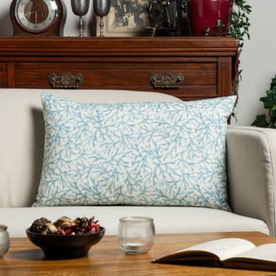 Coral Reef XL Rectangular Cushion in Duck Egg Blue