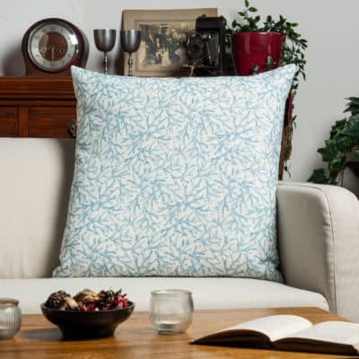 Coral Reef Extra-Large Cushion in Duck Egg Blue