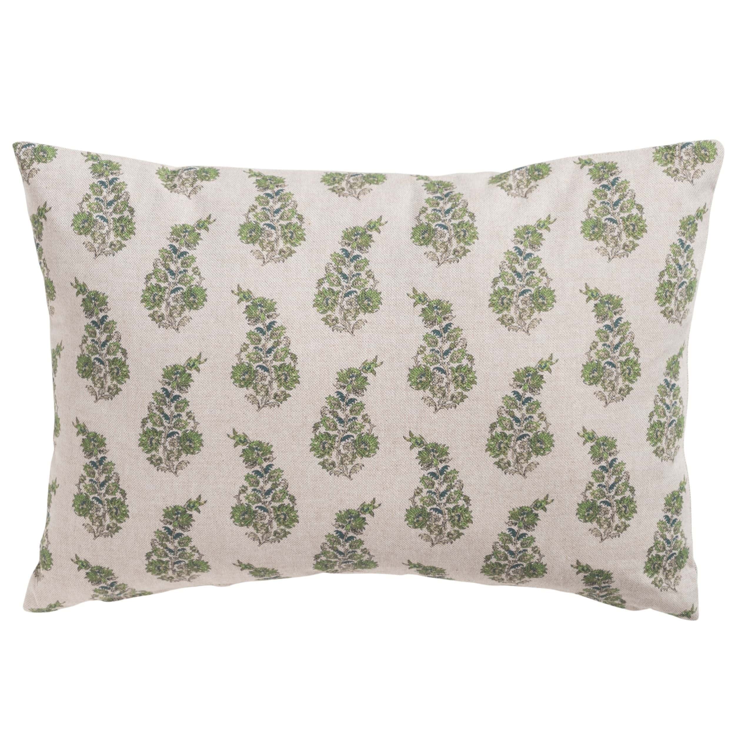 Willowmere Sprig Boudoir Cushion in Sage Green
