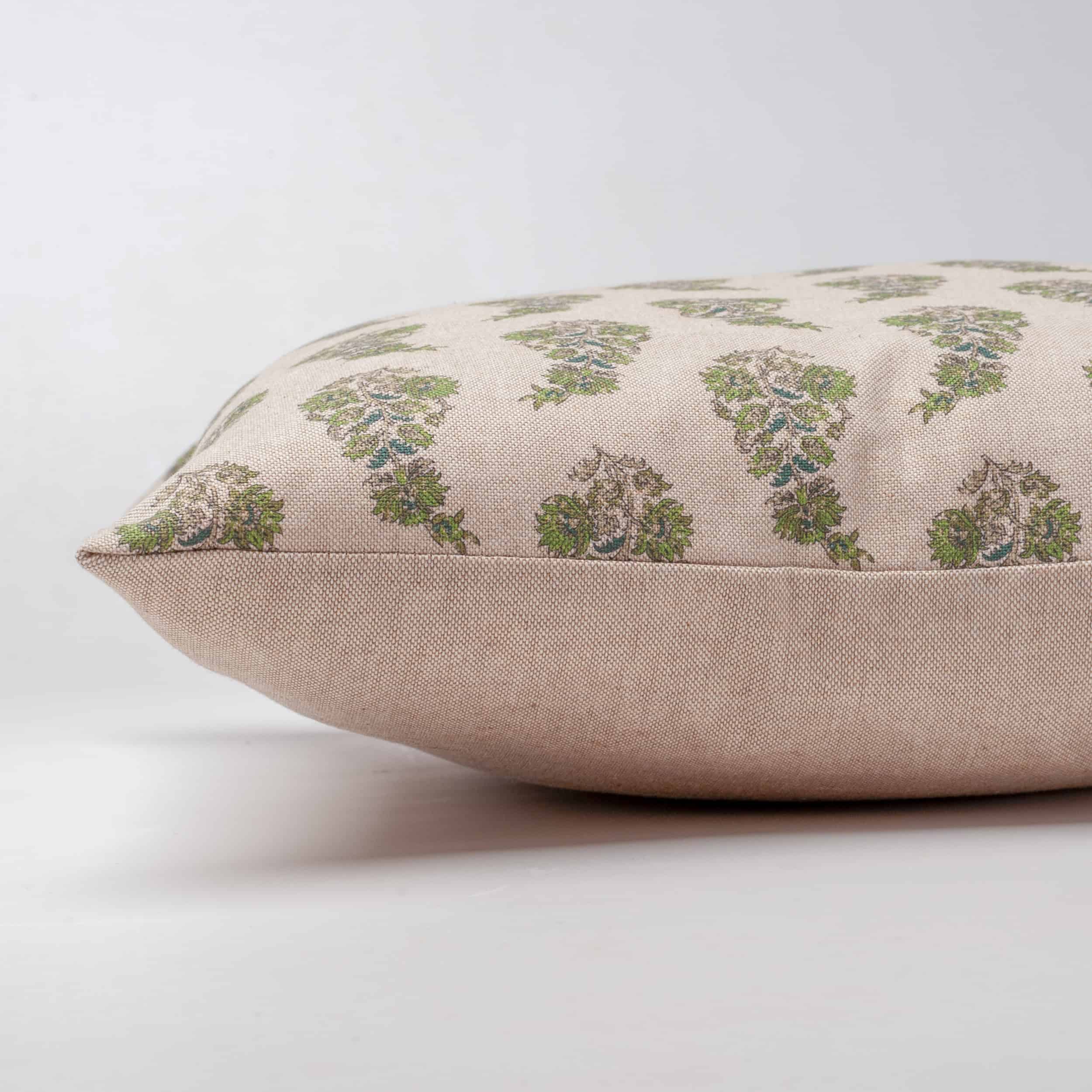 Willowmere Sprig Boudoir Cushion in Sage Green
