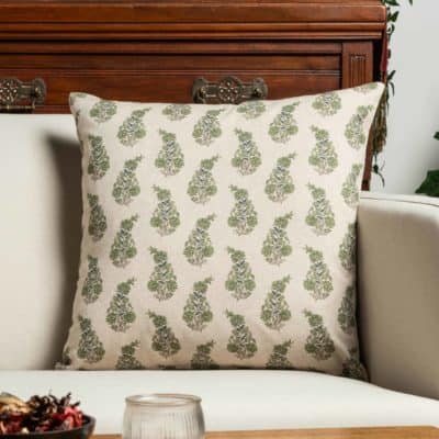 Willowmere Sprig Cushion in Sage Green