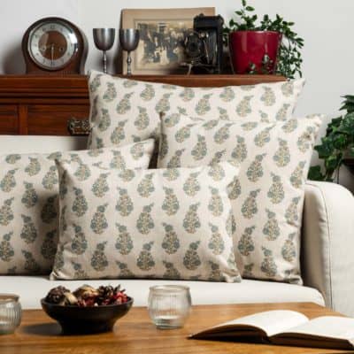 Willowmere Sprig XL Rectangular Cushion in Sage Green