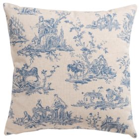 Chateau Toile Cushion in Cornflower Blue
