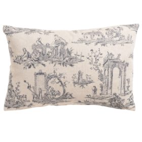 Chateau Toile Boudoir Cushion in Dove Grey