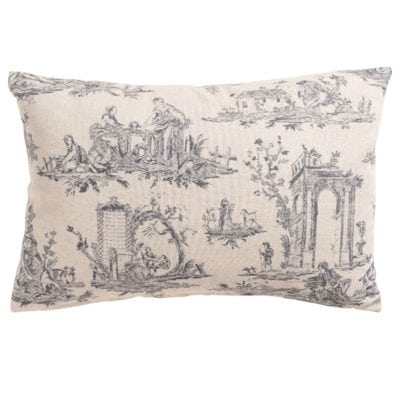 Chateau Toile Boudoir Cushion in Dove Grey