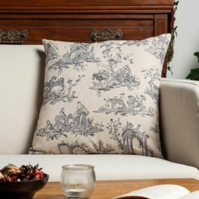 Chateau Toile Cushion in Dove Grey