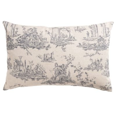 Chateau Toile XL Rectangular Cushion in Dove Grey